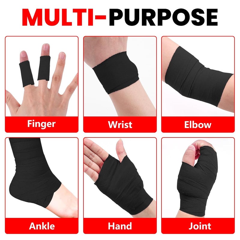 NUITPY 6 Pack Athletic Tape, Black Sports Tape, Easy Tear Wrist Tape, Strong Adhesion Tapes for Boxing, Gymnastics, Hockey, Soccer, Lacrosse and First Aid - Image 4